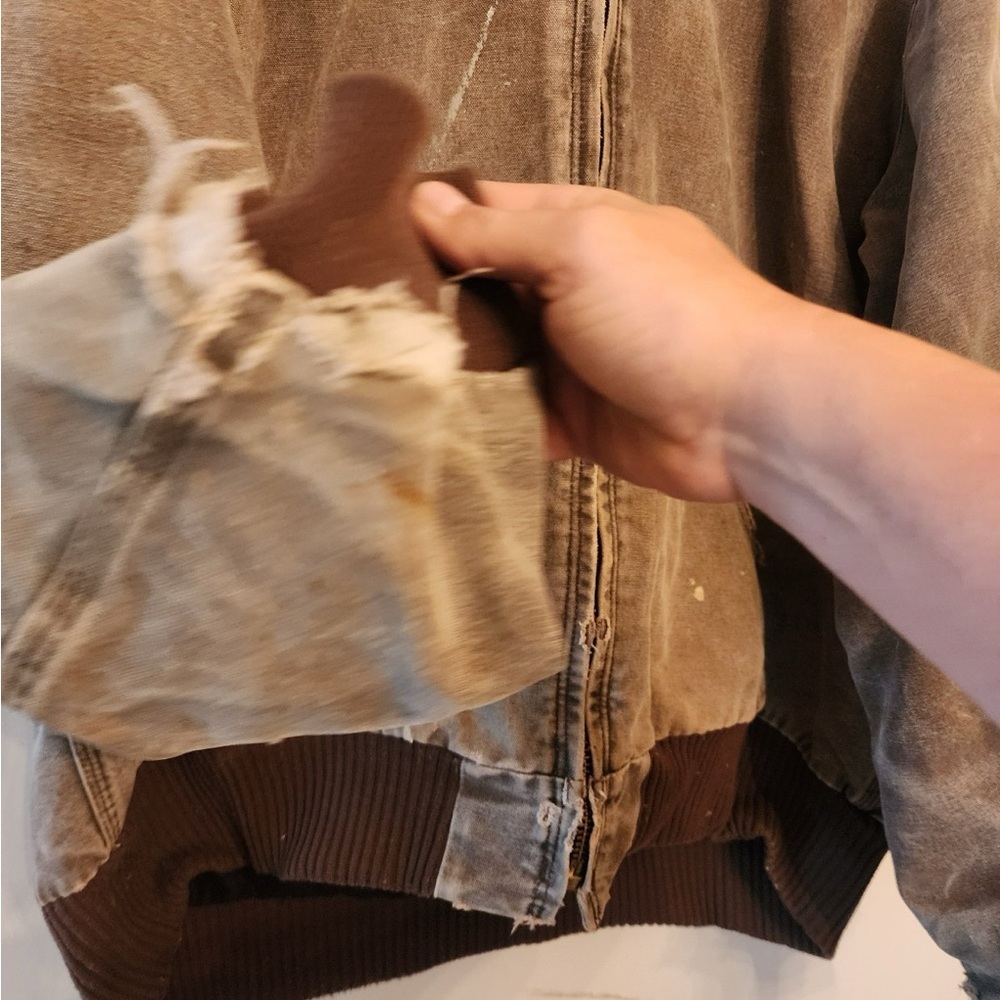 Vtg y2k Carhartt Thermal-Lines Hooded Active Jacket Chestnut J25 CHT Men’s 2XLT - Picture 8 of 12